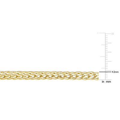 Amour 4.2mm Foxtail Chain Bracelet In 18k Yellow Gold Plated Sterling Silver In Yellow