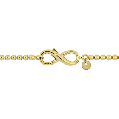 Shop Amour Bead Link Bracelet In Yellow Plated Sterling Silver With Infinity Clasp