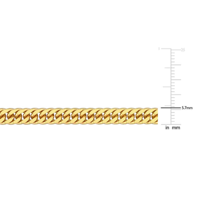 Amour 5.5mm Double Curb Link Chain Bracelet In 18k Yellow Gold Plated Sterling Silver In Yellow
