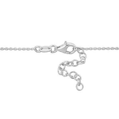 Amour Double Heart Charm Chain Bracelet In Two-tone White And Rose Plated Sterling Silver In Two-tone