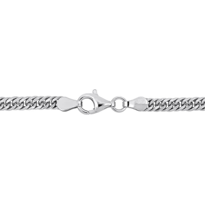 Amour Double Curb Link Chain Bracelet In Sterling Silver In White