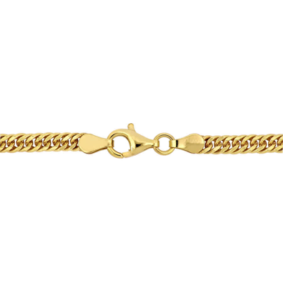 Amour Double Curb Link Chain Bracelet In Yellow Plated Sterling Silver In Yellow