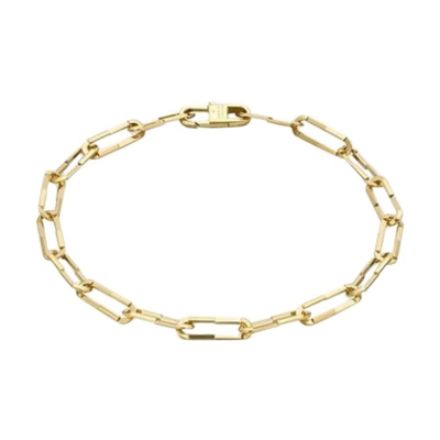 Shop Gucci Link To Love 18ct Yellow Gold Chain Bracelet
