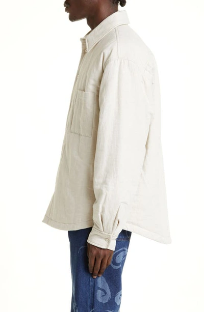 Shop Jacquemus La Chemise Boulanger Insulated Overshirt In 130 Light Beige