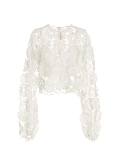 Shop Elie Saab Embroidery Tulle Top