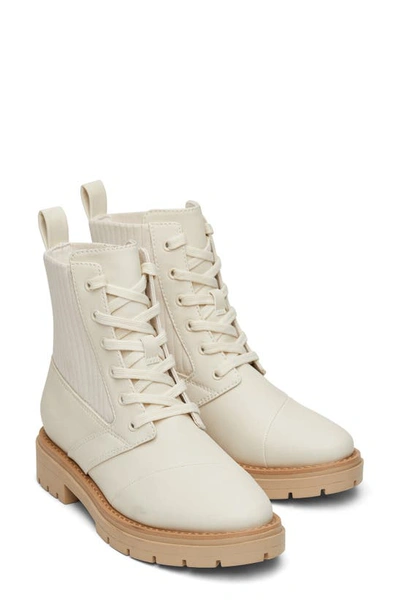 Shop Toms Evelyn Lace-up Boot In Beige