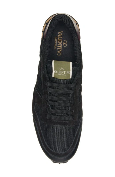 Shop Valentino Rockrunner Sneaker In Nero/ Nero-nero/ Nero-rubin