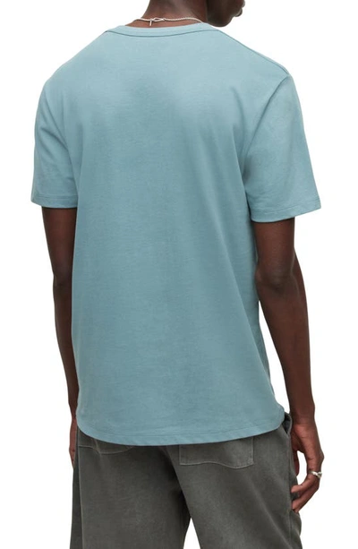 Shop Allsaints Brace Tonic Organic Cotton T-shirt In Rain Blue