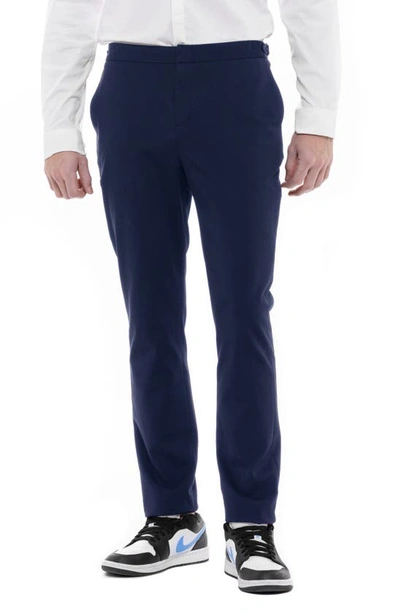 Shop D.rt Thompson Cotton Blend Classic Pants In Navy