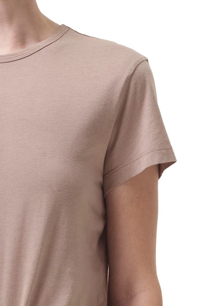 Shop Agolde Drew Solid T-shirt In Quicksand