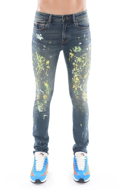 Shop Cult Of Individuality Punk Spattered Super Skinny Jeans In Chaos