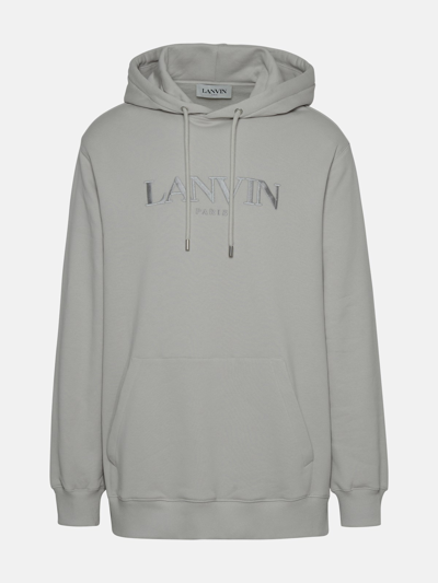 Shop Lanvin Gray Cotton Hoodie In Grey