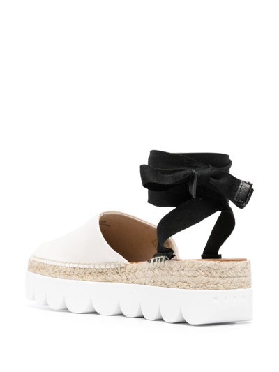 Shop Marni Ankle-tie Flatform Espadrilles In Neutrals