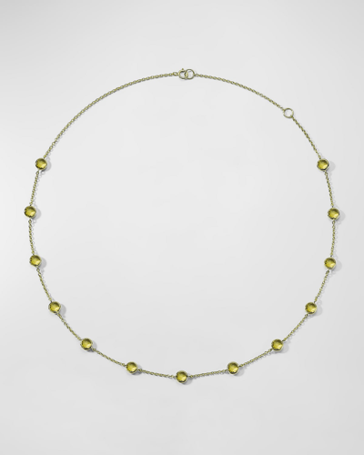 Shop Ippolita 13-stone Station Necklace In 18k Gold In Green Citrine