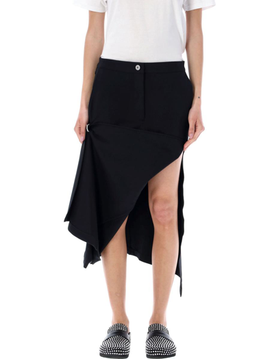 Shop Jw Anderson J.w. Anderson Asymmetric Draped Skirt In Black