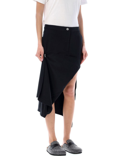 Shop Jw Anderson J.w. Anderson Asymmetric Draped Skirt In Black