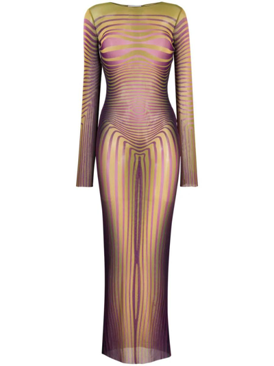 Shop Jean Paul Gaultier Dress In Green Purple