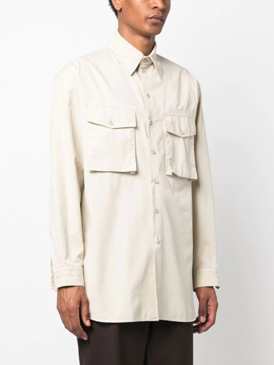Shop Lemaire Shirt In Bk Overcast Grey
