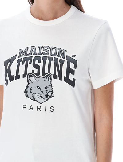 Shop Maison Kitsuné Campus Fox Classic T-shirt In White