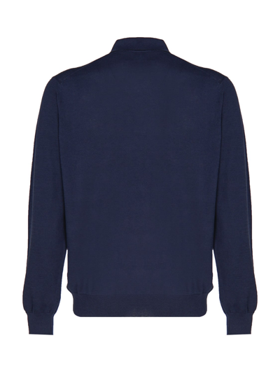 Shop Zanone Long-sleeved Polo Shirt In Blu