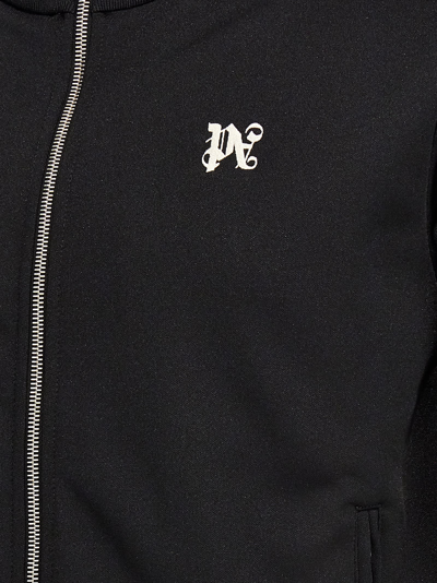 Shop Palm Angels Pa Monogram Classic Track Sweatshirt In Black