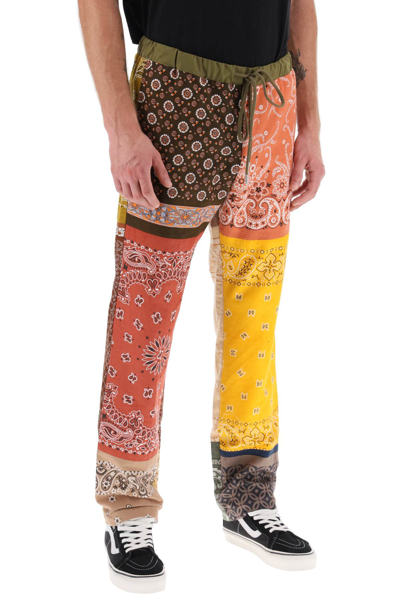 Shop Children Of The Discordance Bandana Patchwork Pants In Brown (brown)