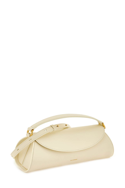 Shop Jil Sander Small Cannolo Handbag In Eggshell (white)