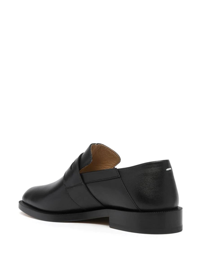 Shop Maison Margiela Open Toe Loafers In Black