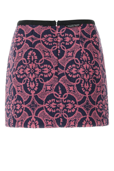 Marine Serre Embroidered Cotton And Polyester Mini Skirt In Pink