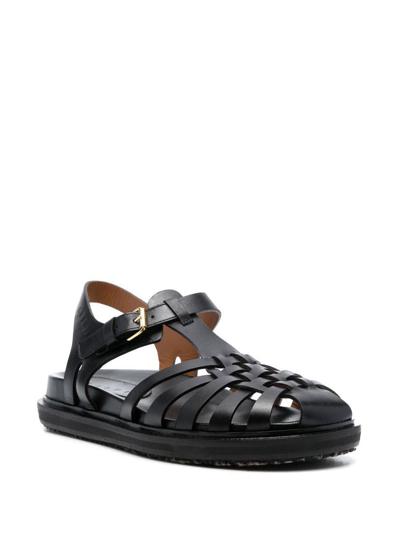 Shop Marni Sandals With Bands In Black