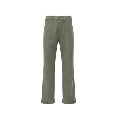 Shop Palm Angels Cotton Pants In Green