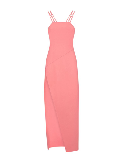 Shop Attico The  Fujiko Asymmetric Midi Dress In Pink