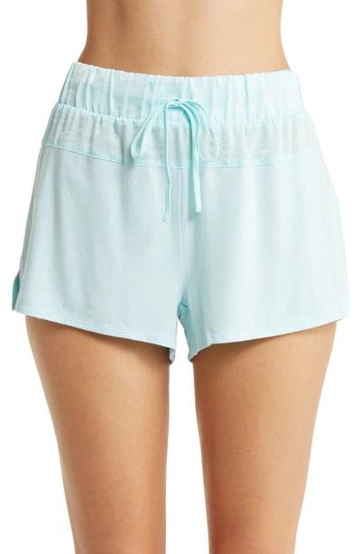 Shop Splendid Knit Short Pajamas In Iced Aqua