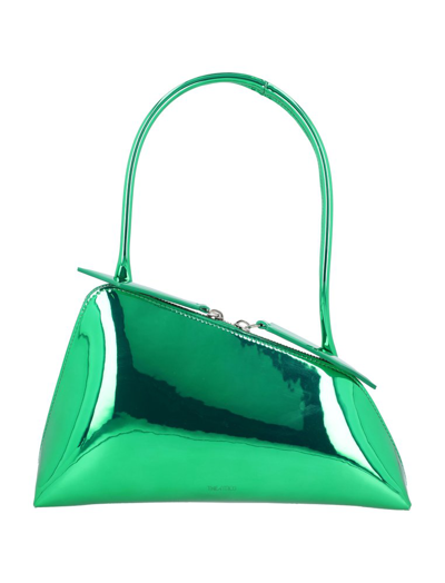 Shop Attico The  Sunrise Metallic Shoulder Bag In Green