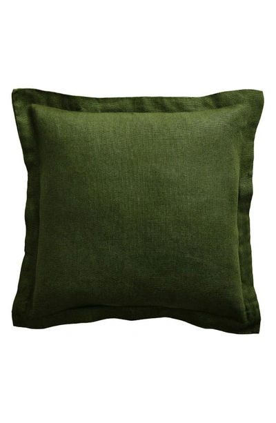 Shop Bed Threads French Linen Accent Pillow Cover In Dark Green Tones