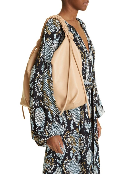 Shop Proenza Schouler Large Drawstring Leather Hobo In Sand
