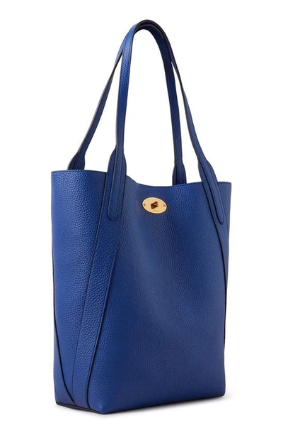 Shop Mulberry Bayswater Heavy Grain Leather North/south Tote In Pigment Blue