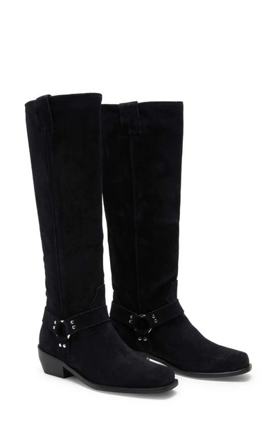 Shop Free People Lockhart Tall Boot In Black Suede