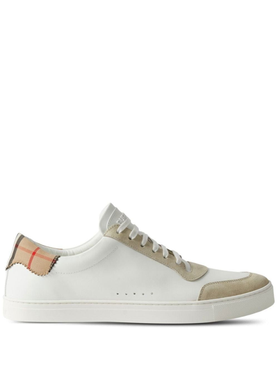 Shop Burberry White House Check Print Sneakers