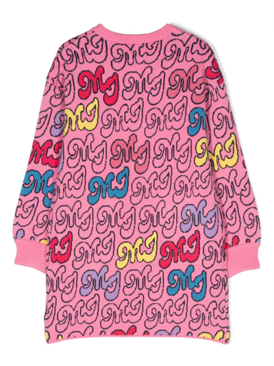 Shop Marc Jacobs Logo-intarsia Knitted Dress In Pink