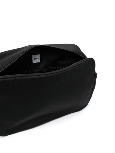 Shop Bosswear Logo-patch Stripe-print Changing Bag In Black