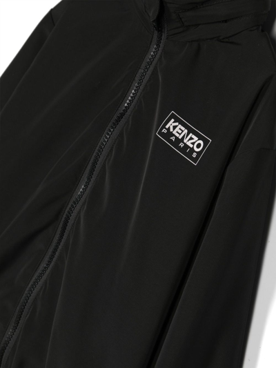 Shop Kenzo Logo-print Hooded Jacket In Black