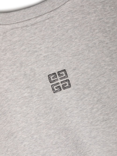 Shop Givenchy Logo-embroidered Cropped Sweatshirt In Grey