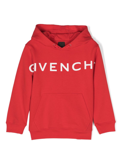 Shop Givenchy 4g Star-print Fleece Hoodie In Red