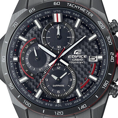 Pre-owned Casio Edifice Eqw-a2000dc-1ajf Black Sport Solar Atomic Men's Watch In Box