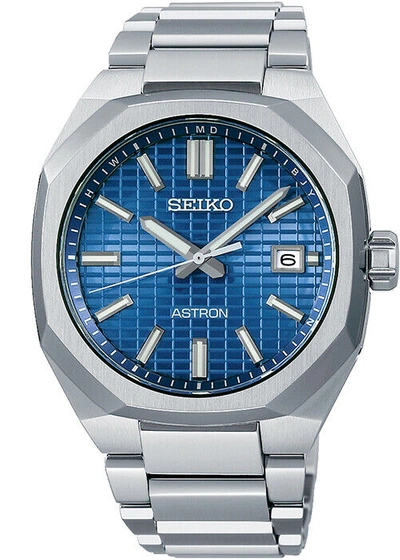Pre-owned Seiko Psl  Astron Nexter Sbxy061 Dyna Titanium Radio Solar Watch Blue Dial 39.6mm