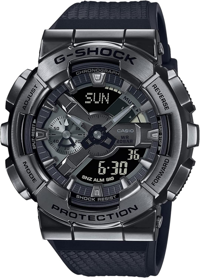 Pre-owned Casio G-shock Gm-110bb-1ajf Blackout Metal Case Chrono Analog Digital Men Watch