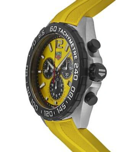 Pre-owned Tag Heuer Formula 1 Quartz Chronograph Yellow Men's Watch Caz101am.ft8054