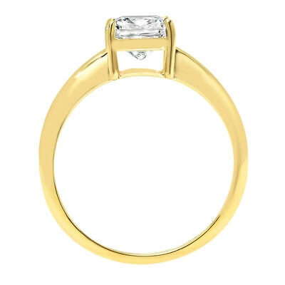 Pre-owned Pucci 1ct Cushion Promise Engagement Wedding Ring 14k Yellow Gold Simulated Diamond In White/colorless
