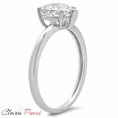 Pre-owned Pucci 1.0ct Heart Shaped Cut Engagement Ring 14k White Gold Simulated Diamond In White/colorless